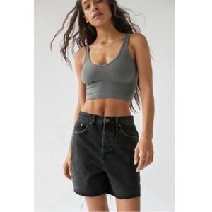 Urban Outfitters | BDG Long Inseam Raw Hem Denim Jean Shorts Black New 32 Waist